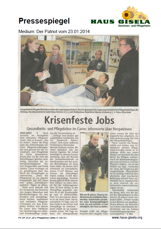 Pflegebörse im Cartec