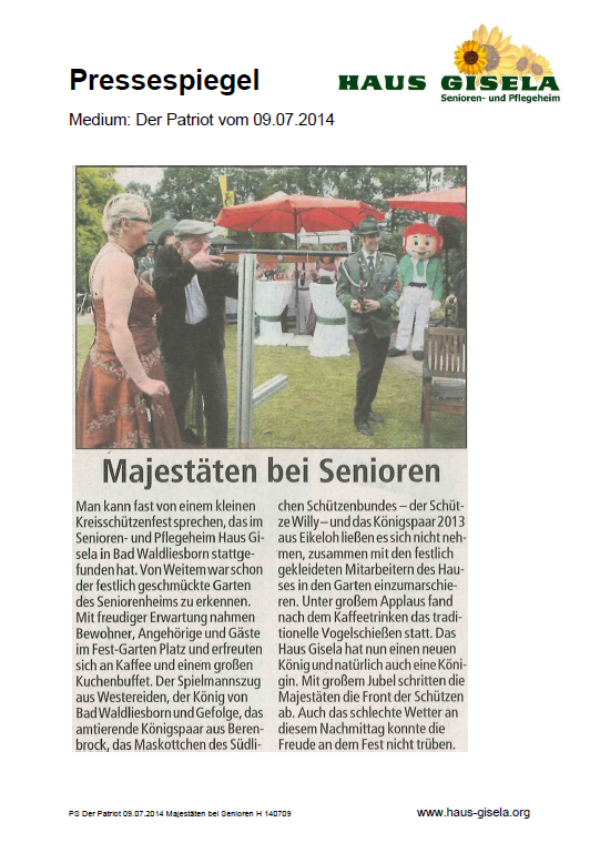 Majestäten bei Senioren