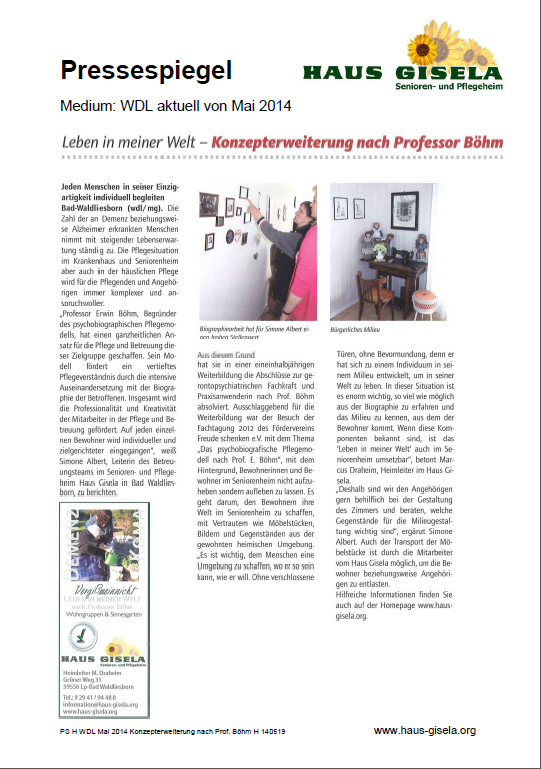 Leben in meiner Welt - Konzepterweiterung nach Prof. Böhm